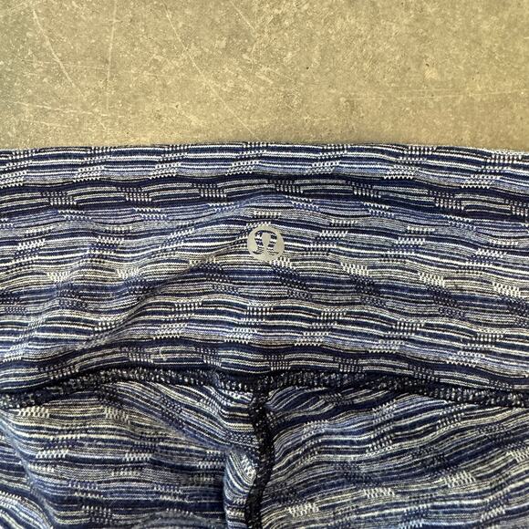 Vintage Y2k Lululemon Wunder Under Crop 6 Space Dye Twist Sapphire Blue Legging - Picture 4 of 8